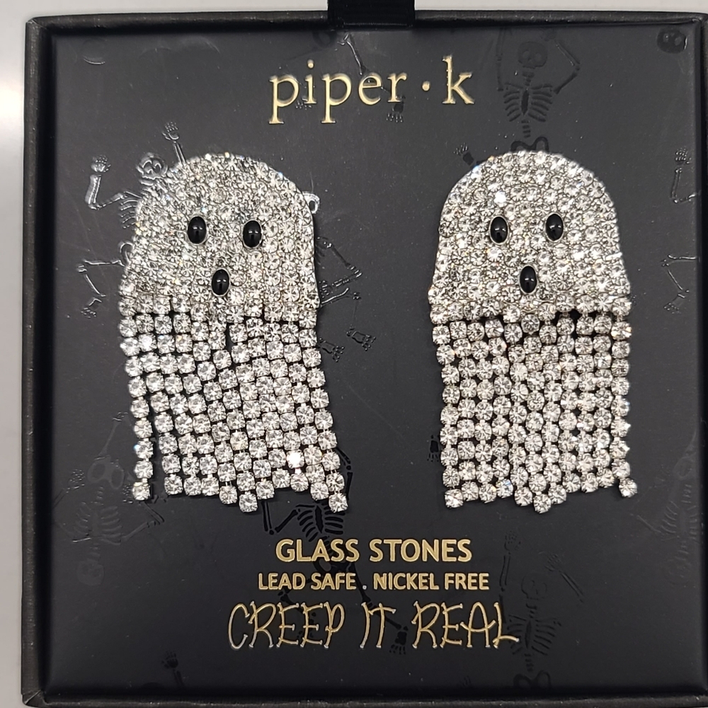 NEW CASPER GHOST crystal earrings Halloween